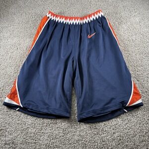 Vintage Fighting Illini Nike Shorts Mens Medium Mesh NCAA Basketball Tribal Logo